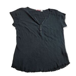 Outlook black ribbed shirt M